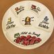 Gien earthenware fondue set 8 plates and 5 bowls