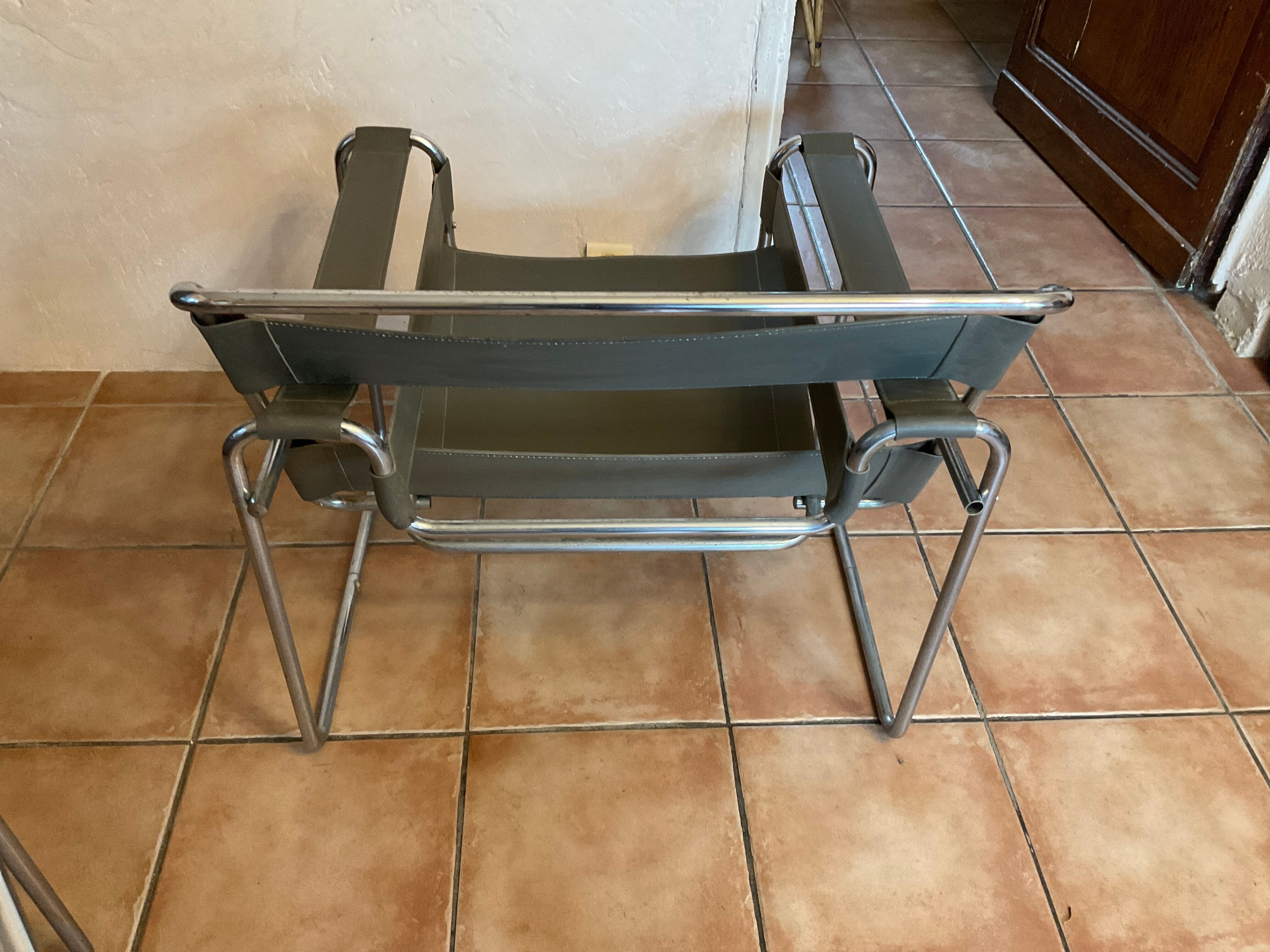 Pair of vintage armchairs B3 vassily by Marcel breuer at the bauhaus circa 1980