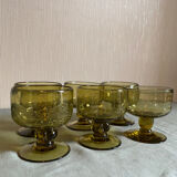 Set of 6 blown glass glasses