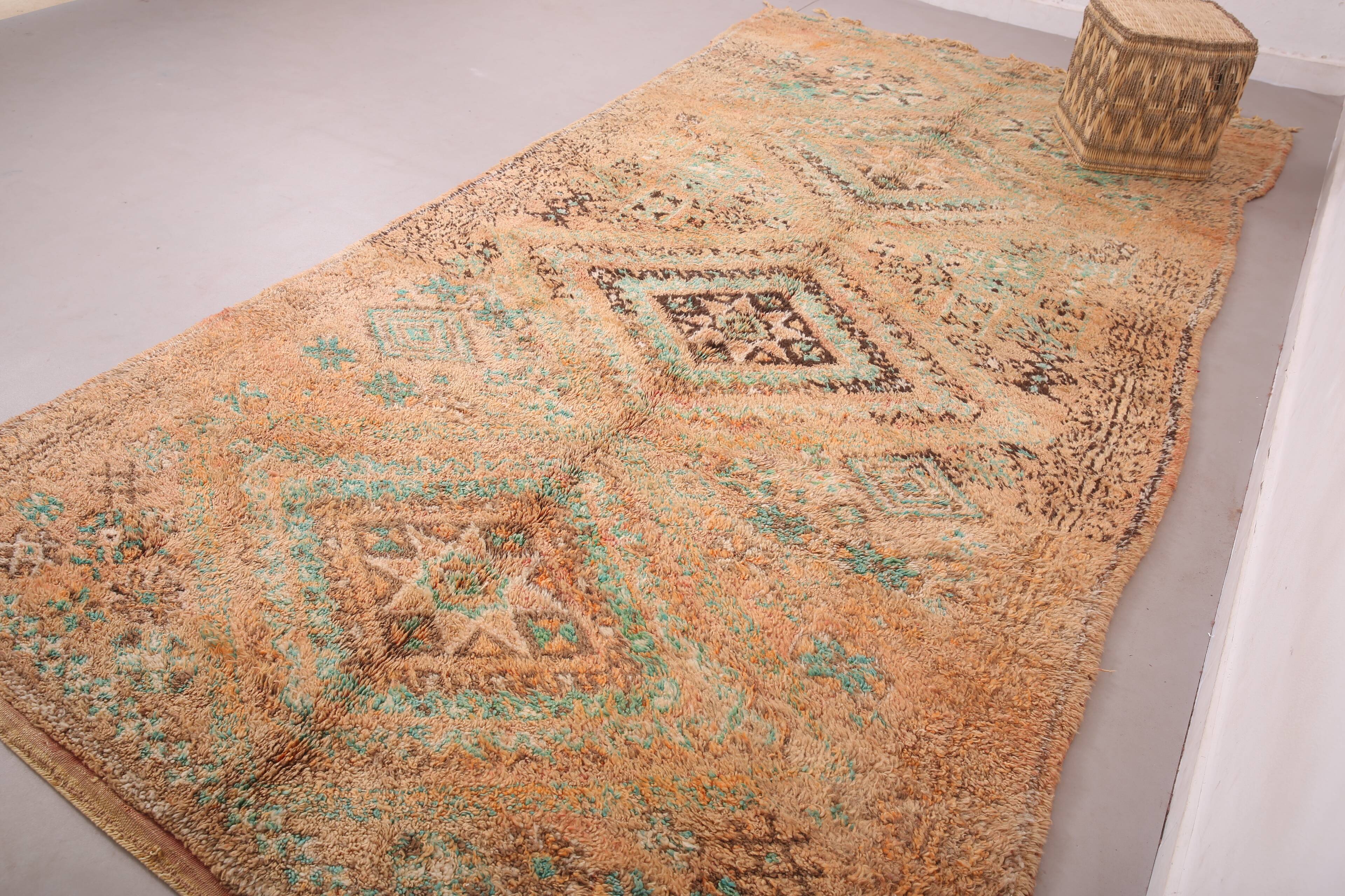 Peach Vintage Boujaad Rug 181 x 366 cm - Antique Rug - Berber wool rug