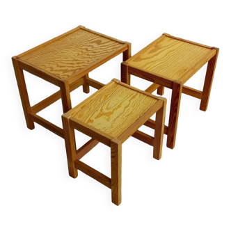 Set nesting tables in pine from the 70s, denmark