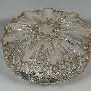1960s 1970s Ceiling Lamp  Flush Mount in Glass & Metal Space Age Design