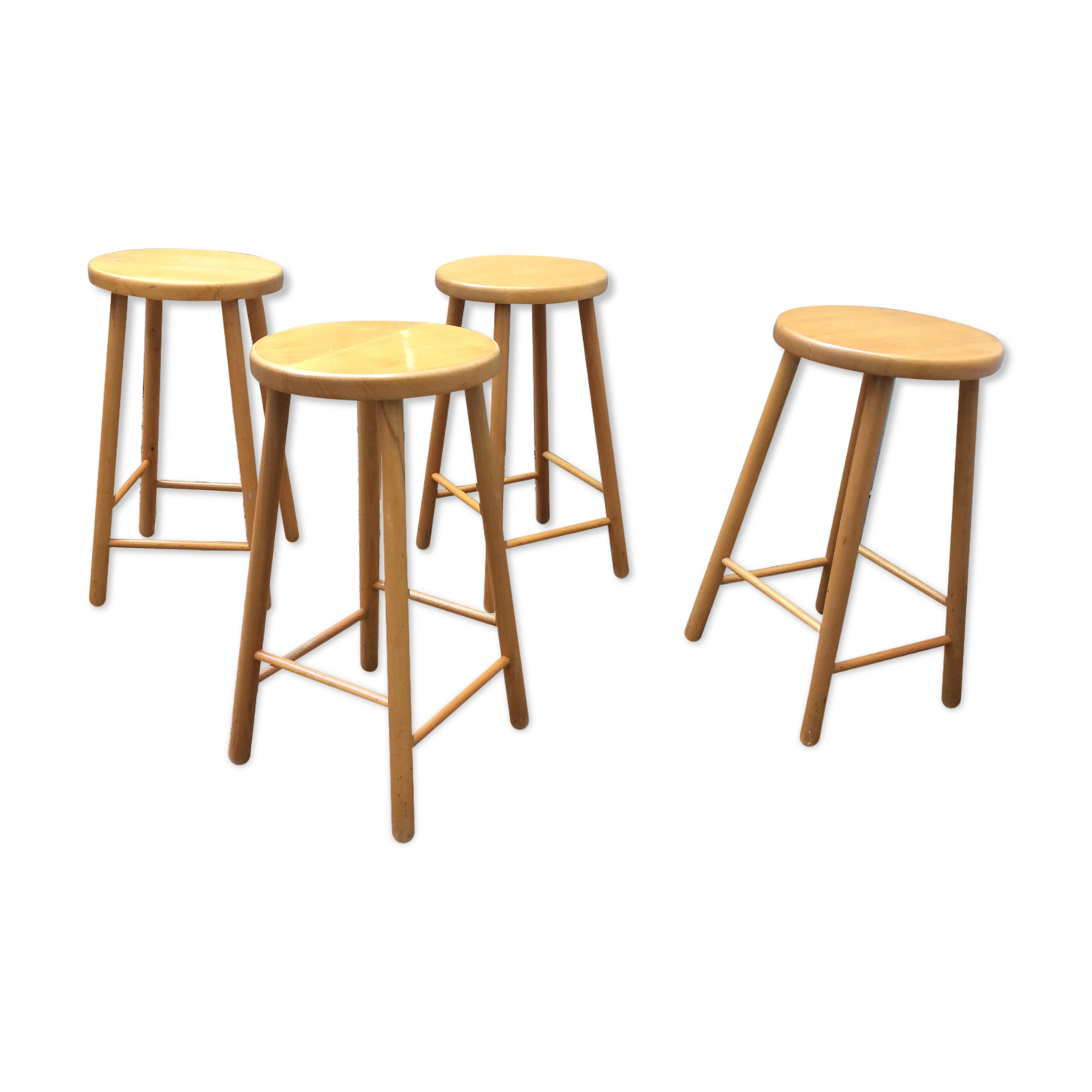 4 stools in pine