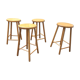 4 stools in pine