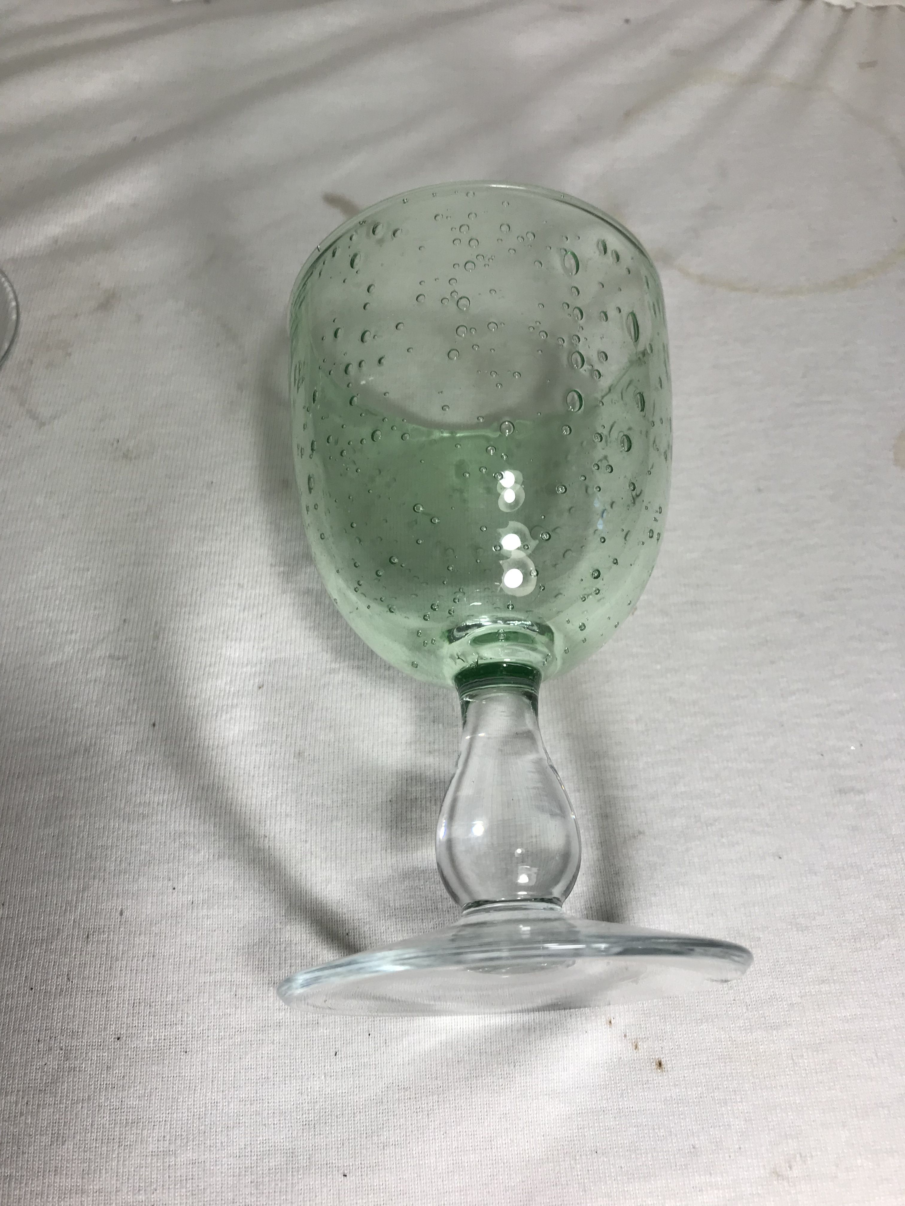 Series of 6 old glass 1970