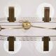 Art Decò Seguso Oval Mid-Century Six- Light Murano Glass and Brass Chandeli