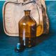 Old laboratory bottle old pharmacy Prolabo 1150 cl amber glass