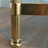 Rectangular coffee table in brass and black lacquered glass