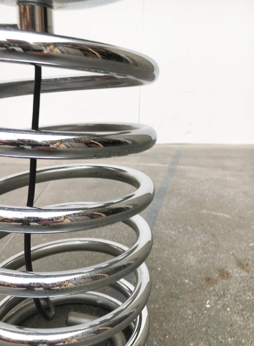 Floor lamp with spiral bulb from the German space age mid-century by Ingo Maurer for M-Design, 1960s.