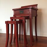 Asian style red pull-out tables