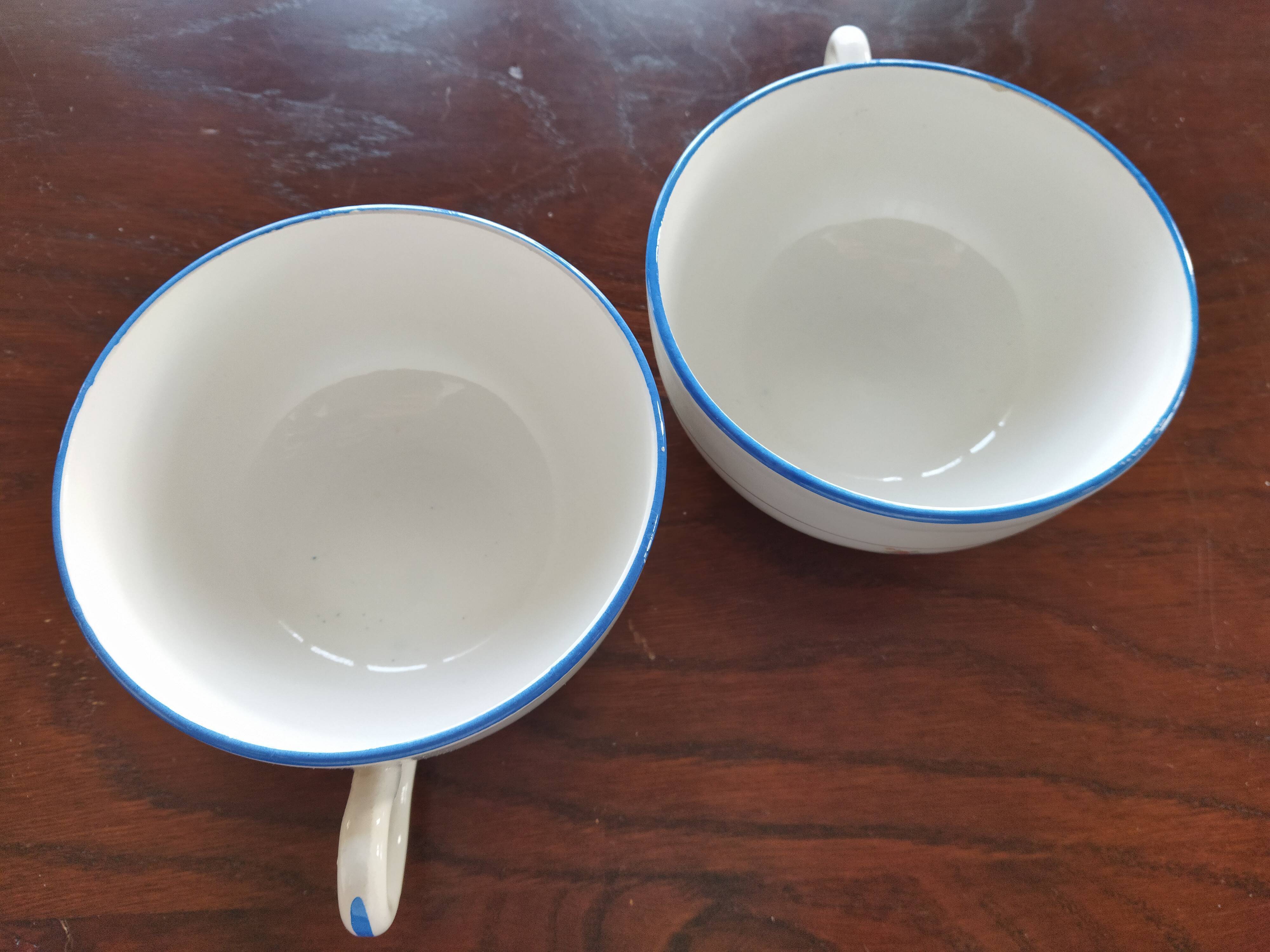 Two Salins earthenware lunch cups