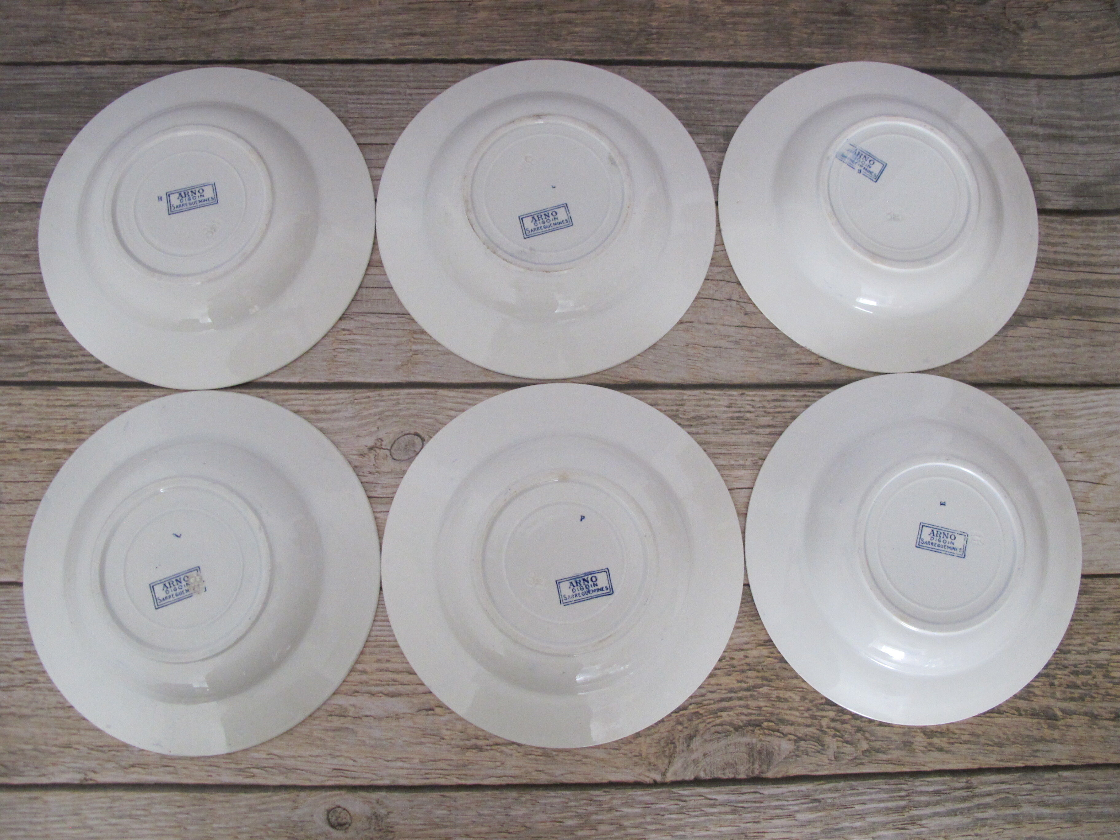 6 hollow plates in iron earth from Digoin Sarreguemines.