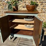 Small Parisian vintage sage green sideboard