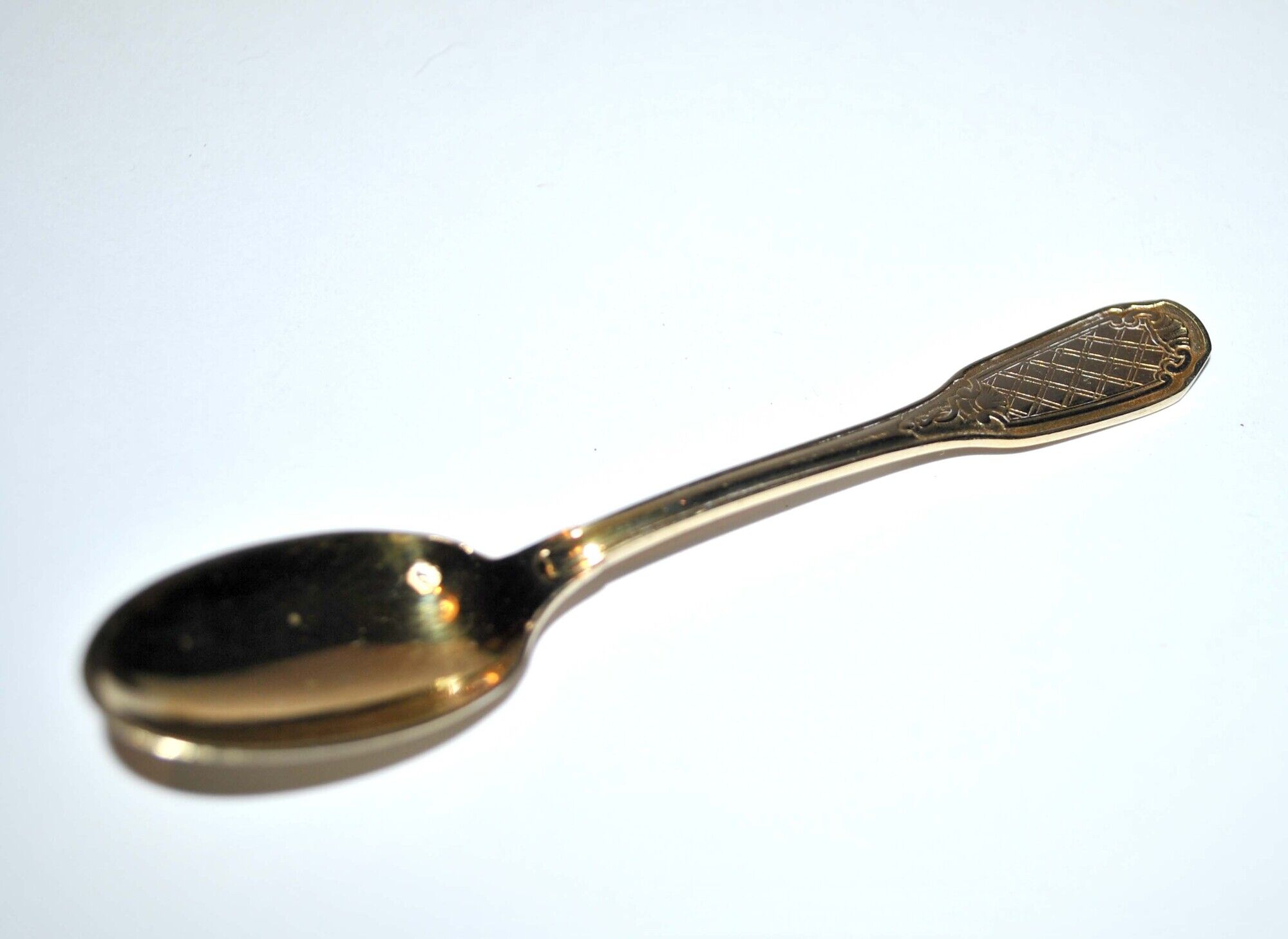 Precious set of 6 teaspoons and its sugar tongs in SOLID SILVER plated Gold Vermeil 19th s