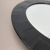 Miroir mural vintage en cuir à motifs, années 1950