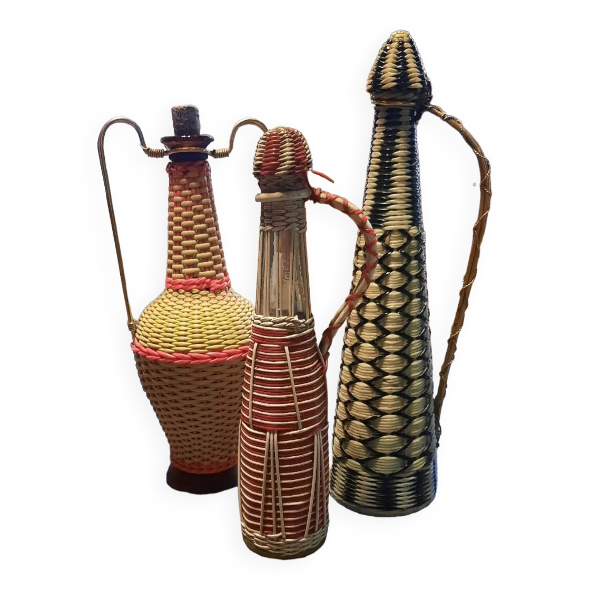 Set of 3 scoubidou bottles