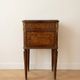 Napoleon III style bedside table in walnut burl and marble