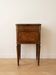 Napoleon III style bedside table in walnut burl and marble
