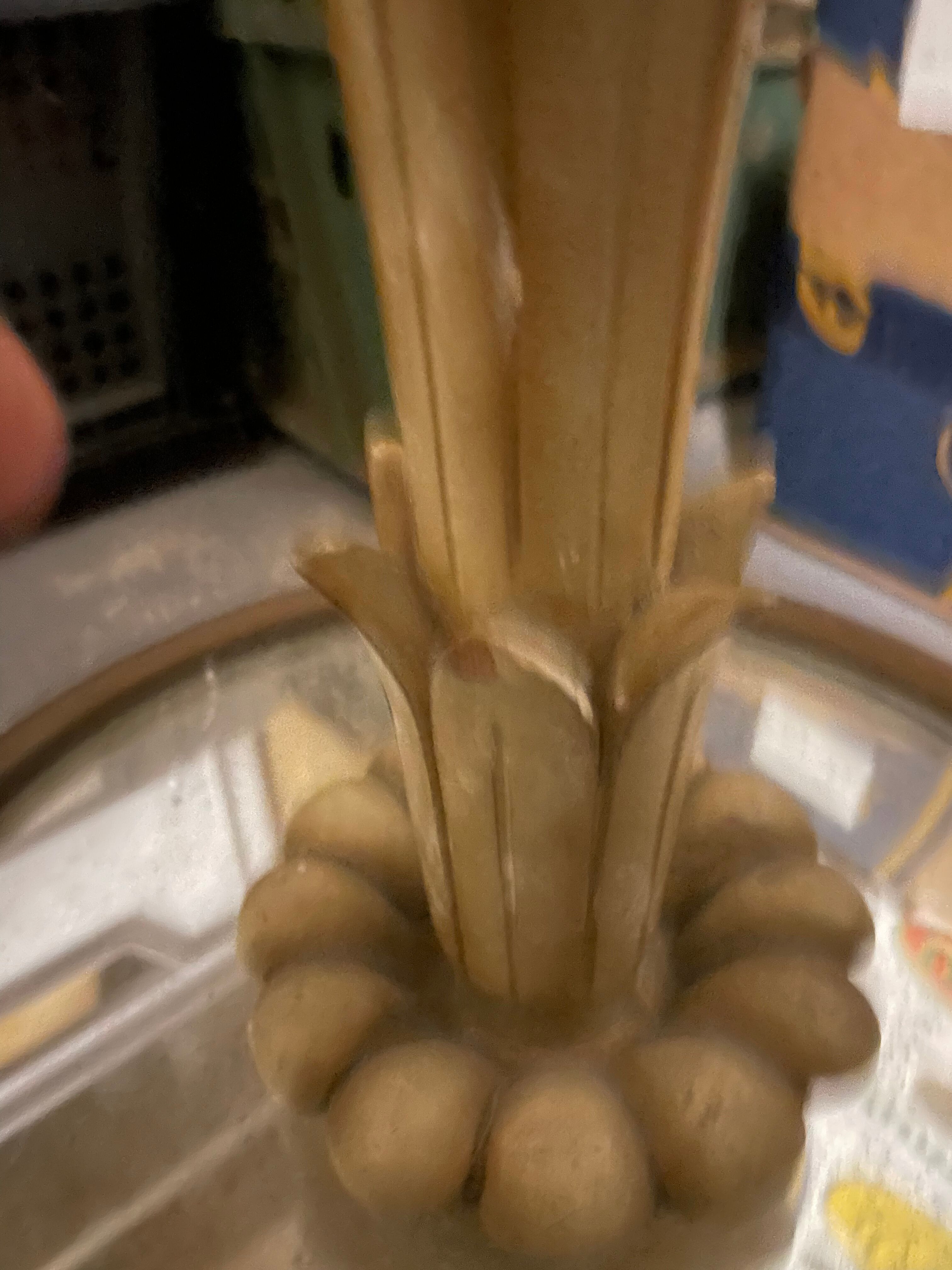 Vintage wooden and brass floor lamp Italy