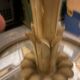 Vintage wooden and brass floor lamp Italy