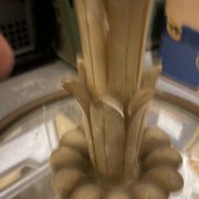 Lampadaire vintage en bois et en laiton Italie
