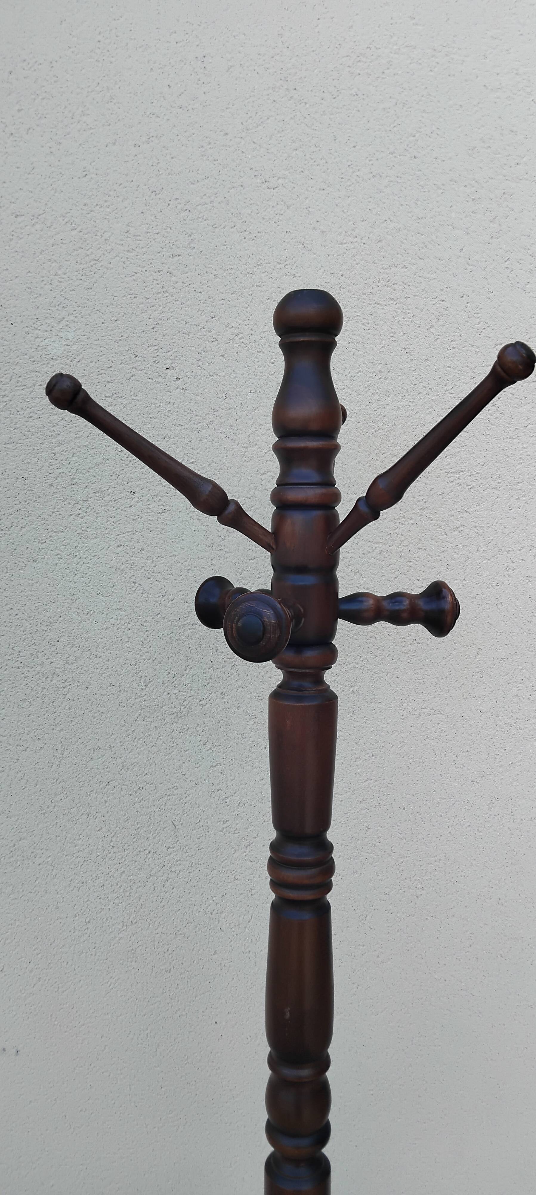 Vintage wooden coat rack parrot antique