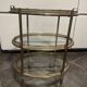 Serving cart, shelf, three-tier metal and glass trolley