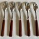 Set de 5 fourchettes à gateau Dansk Design en teck 1980