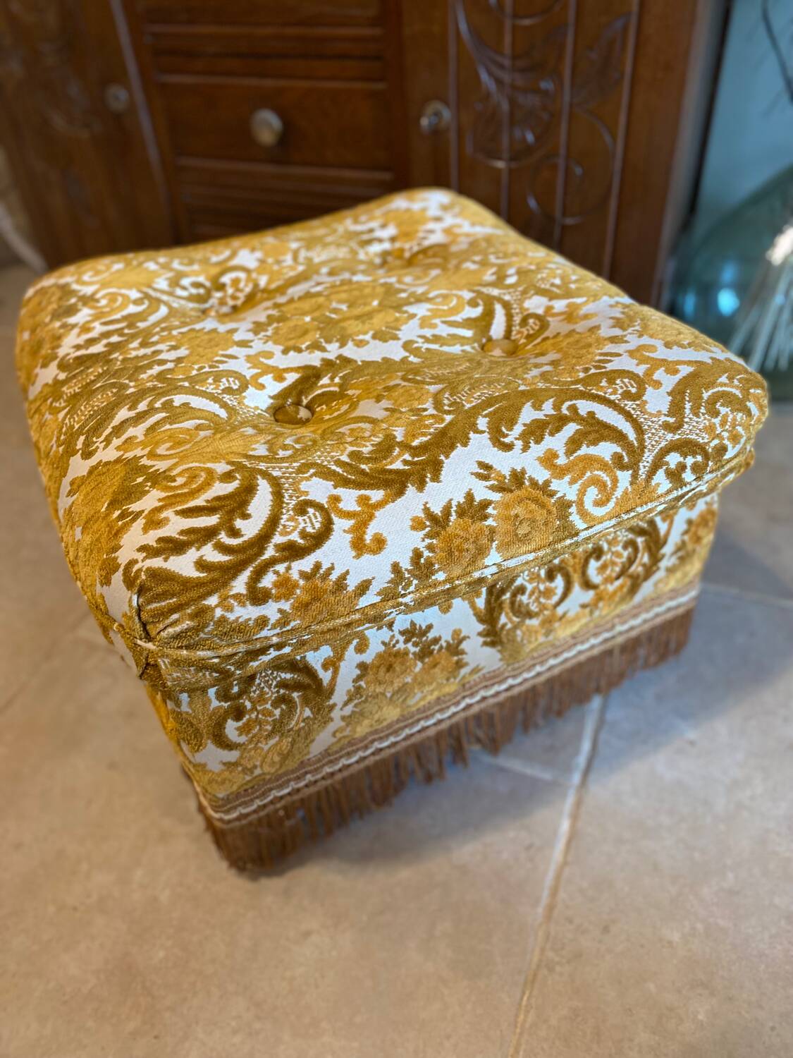 Vintage pouf or footrest