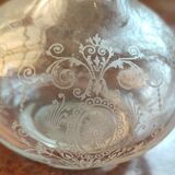 Carafon en cristal, décor gravé, 19 ème siècle