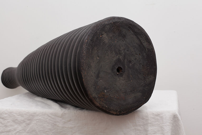 Large vase in brown and gold earth