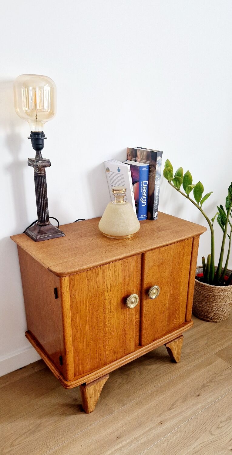 Low sideboard 2 doors art deco oak