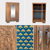 Parisian wardrobe raw wood 1920