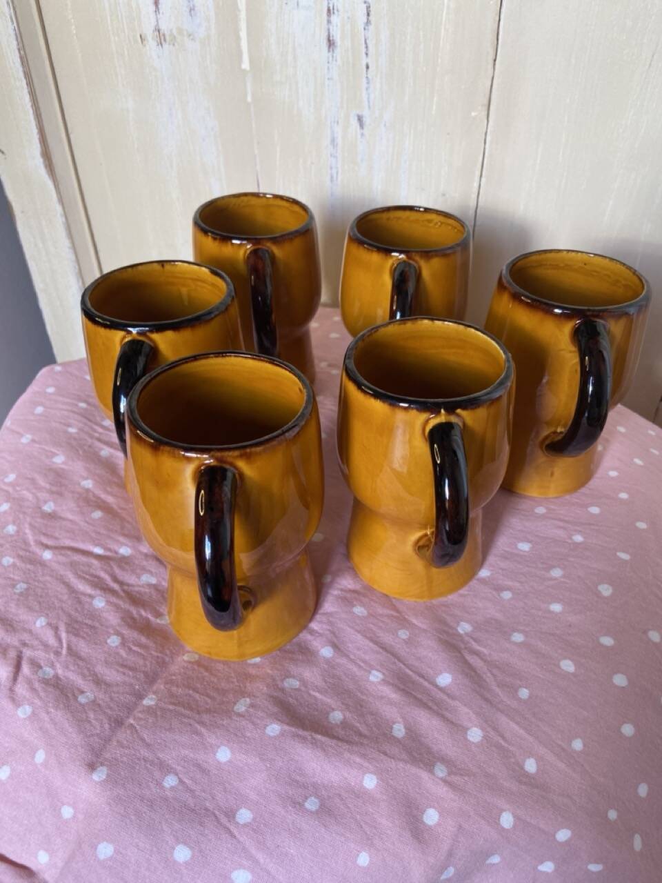 Vintage orange mugs 70s