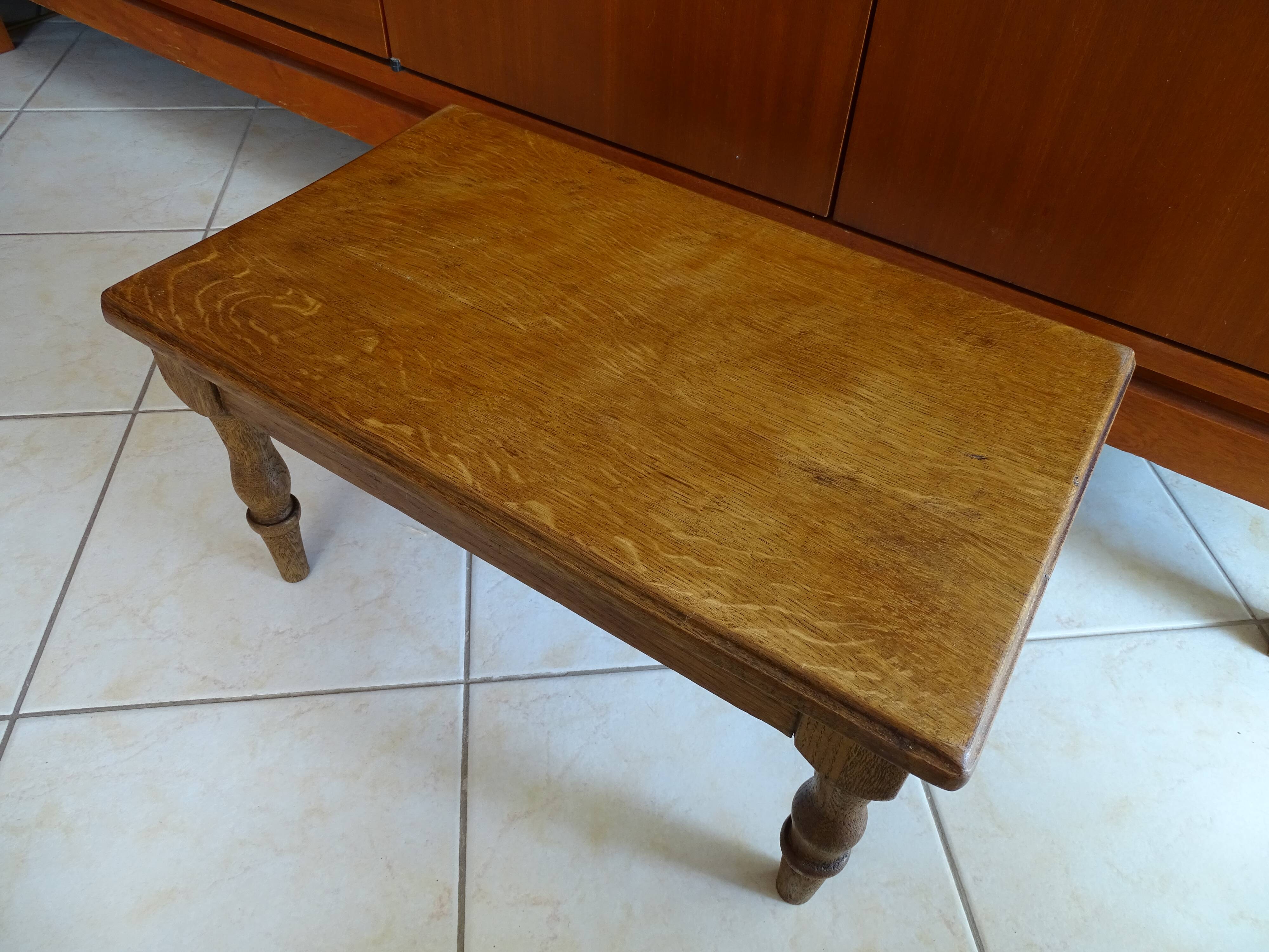 Old brutalist wood stool