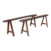 2 cherrywood farmhouse benches