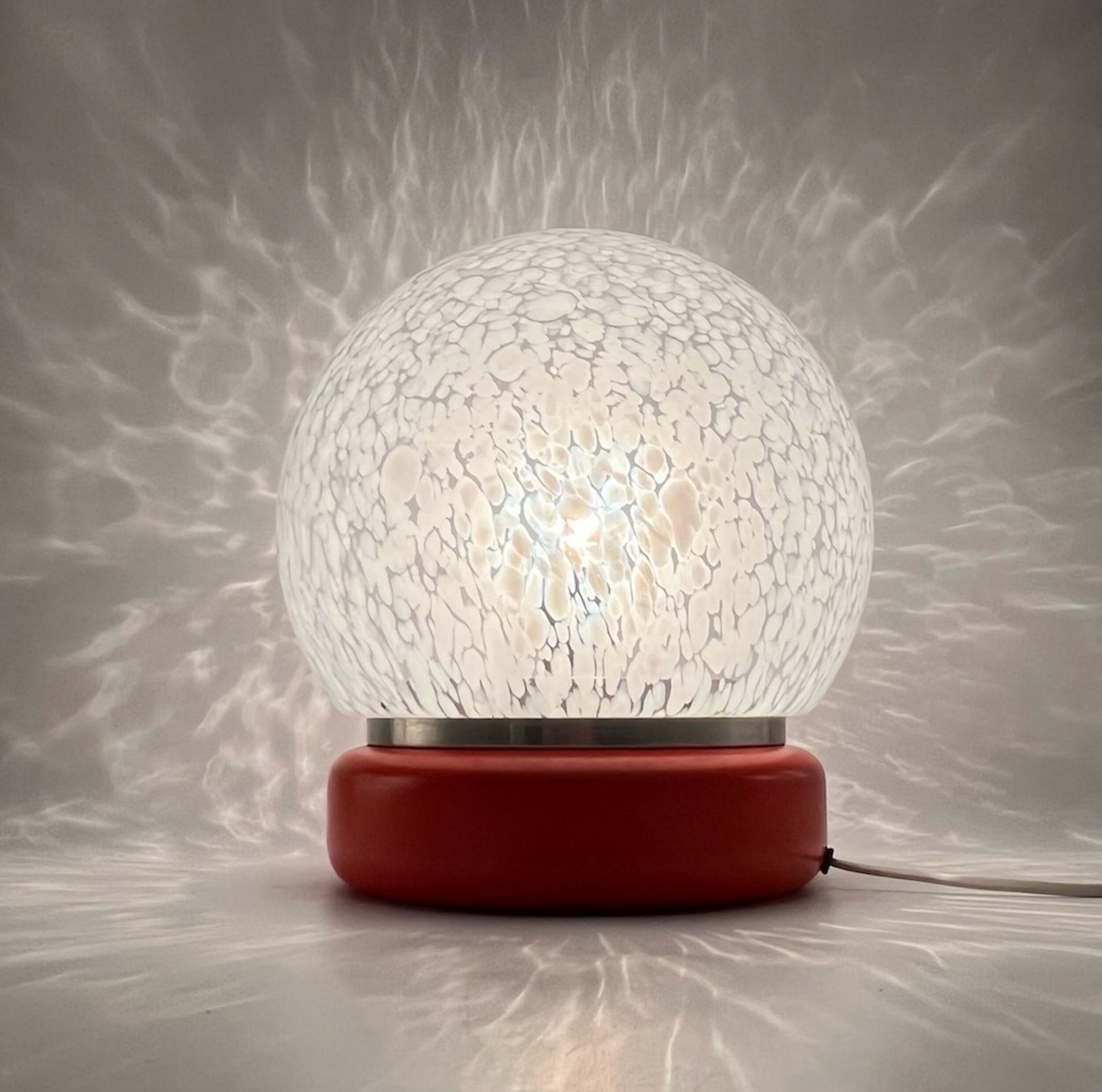 Murano glass space age orange lamp, 70s
