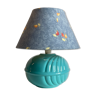 Lampe boule en céramique bleue années 80