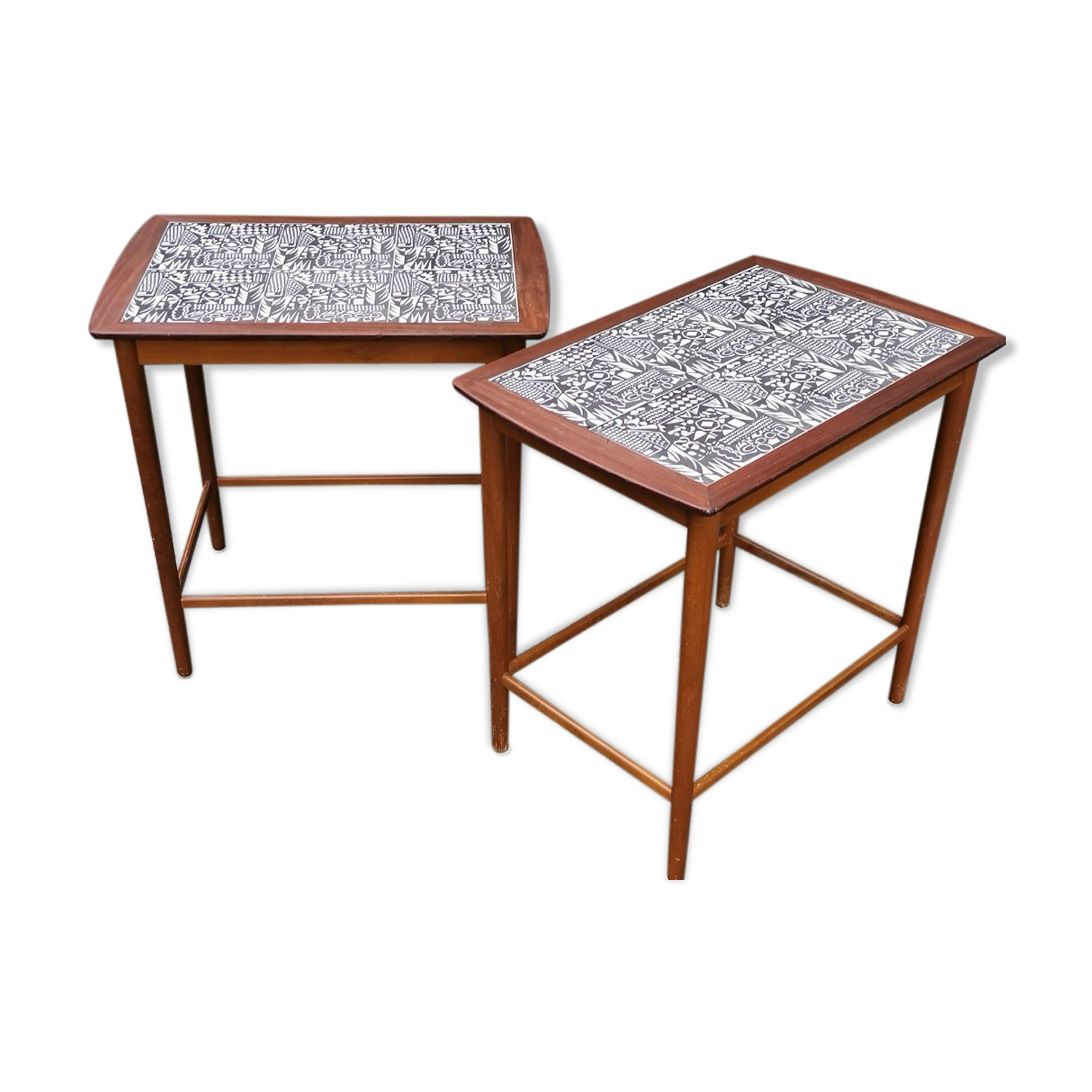Two magnificent Scandinavian teak and earthenware 60s services