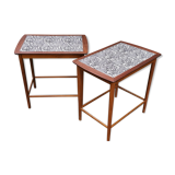 Two magnificent Scandinavian teak and earthenware 60s services