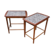 Two magnificent Scandinavian teak and earthenware 60s services