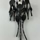60's 70's brutalist wall lamp iron & glass wall sconce design