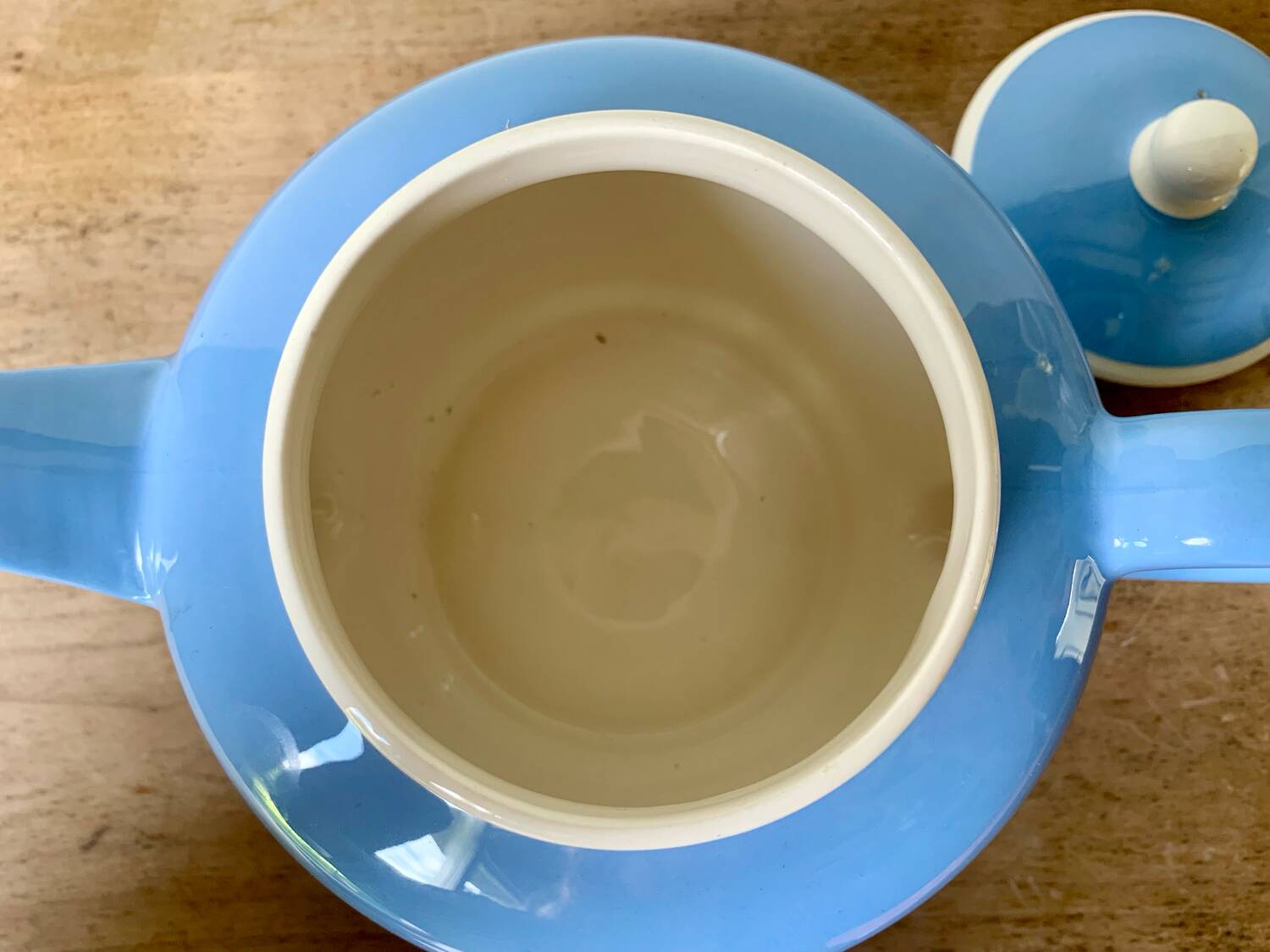 Old sky blue Digoin coffee maker