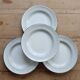 4 vintage flat plates from Gien – Black polka dot pattern