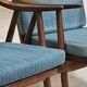 Pair of blue boomerang armchairs by Antonin Suman for Ton (Thonet) 1960