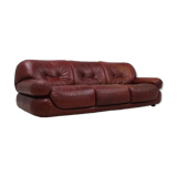 Vintage leather 3 seater sofa Mobil Girgi, 1970s