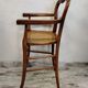 Children's high chair in wood and cane