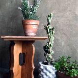 Brutalist oak side table