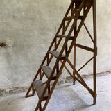 Vintage wooden painter's stepladder 6 folding steps