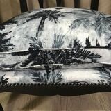 Pair of jungle fabric armchairs